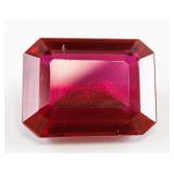20.65ct Emerald Cut Blood Red Ruby Gemstone GGL