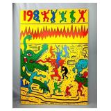 Acrylic Canvas Signed Keith Haring 