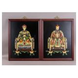 Soapstone Carved Emperor & Empress Wall Pleques