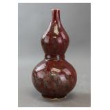 Chinese Double Gourd Red Flambe Porcelain Vase