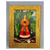 Mexican Oil on Canvas Signed Frida Kahlo