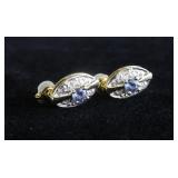 0.50ct Gold-plated Sapphire Earrings Value $1885