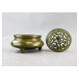 Chinese Ming Style Bronze Censer Xuande w/ Lid