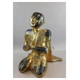 Antique Burmese Wood Buddhist Monk Sculpture