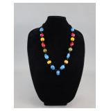 Chinese Multicolor Shaped Polished Bead Necklace