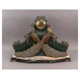 Antique Bronze Art Deco Mantel Clock Set w/ Prov.