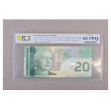2004 PCGS Canada $20 Radar # Banknote 66 PPQ