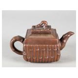 Chinese Zisha Bamboo Shape Teapot Stamped