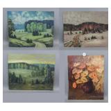 Canadian Oil on Canvas Signed E. Vasarinya 4pc
