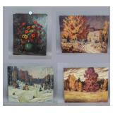 Canadian Oil on Canvas Signed E. Vasarinya 4pc