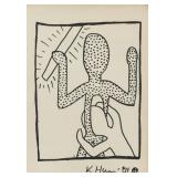 American Ink on Paper Signed Keith Haring 