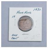 1934 Hong Kong 1 Cent Coin King George V