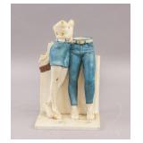 Italian Porcelain Walking Jeans Pen Holder