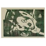 German Woodcut on Paper Signed Franz Marc