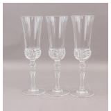 Vintage Mille Nuits Crystal Champagne Glasses 3pc