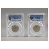 1979-80 Hong Kong $1 Coins 2pc MS62-63 PCGS