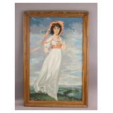 Oil on Board Pinkie in Style of Thomas Lawrence