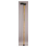 European Yellow Wood Cane with Black Rubber Handle