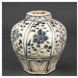 Chinese Yuan Style Hexagon Porcelain Jar
