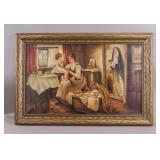 European Framed Oil on Canvas Signed