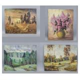 Canadian Oil on Canvas Signed E. Vasarinya 4pc