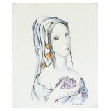 Leonard Foujita French-Japanese Pencil on Paper