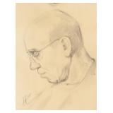 Johannes Itten Swiss Modernist Pencil on Paper