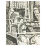 Mario Sironi Italian Modernist Charcoal on Paper