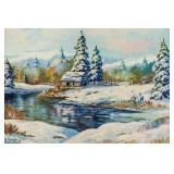 B. Marijosius Oil on Board Landscape