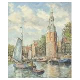 Jean Corti Swiss Oil on Board Amsterdam Seascape