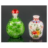 Two Chinese Peking Glass Snuff Bottles