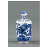 Blue and White Porcelain Snuff Bottle Hongyun Tang