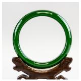 Chinese Green Hardstone Carved Bangle