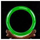 Chinese Green Hardstone Carved Bangle