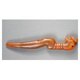 Chinese Brown Hardstone Carved Phoenix Hair Pin