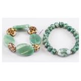 Two Assorted Chinese Hardstone Bracelets