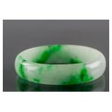 Burma Green Jadeite Carved Bangle