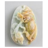 Burma Jadeite Dragon Pendant Certificate