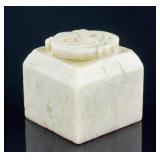 Burma White Jadeite Carved Bat Seal