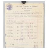 21 Mexican Stamps on Document