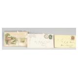 Three Assorted American Stamps w/ Postcards