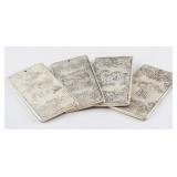Four Piece Chinese Silver Zodiac Panel