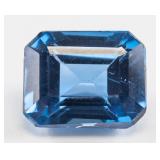 6.35ct Emerald Cut Blue Natural Sapphire GGL