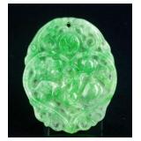 Chinese Hetian Jade Carved Plaque Pendant