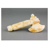 Chinese Archaistic Style White Jade Carved Axe