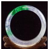 Chinese Fine Lavender Green Jadeite Bangle GIA COA