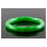 Chinese Green Hardstone Carved Bangle