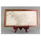 Chinese Fossil Stone Plaque With Frame