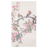Wang Xuetao 1903-1982 Chinese Watercolor Bird Scro