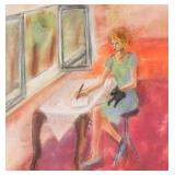 Cesare Maccari Italian Modernist Pastel on Paper